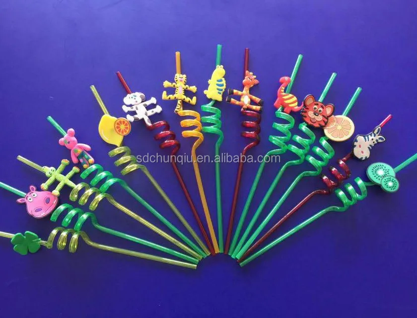 Elegant Food Grade Pet Straw With Decoration Drinking Straw Plastic