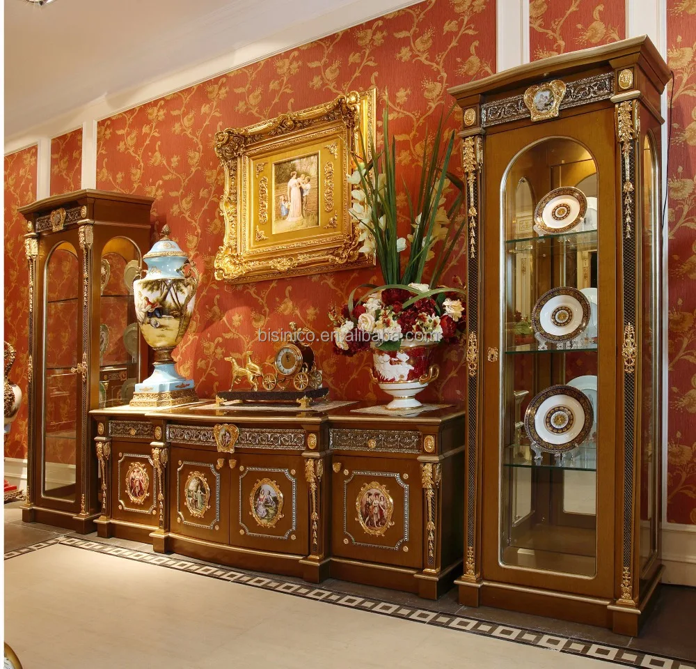 Francese stile luigi xv d'oro single vetrina porta con tv armadio ...