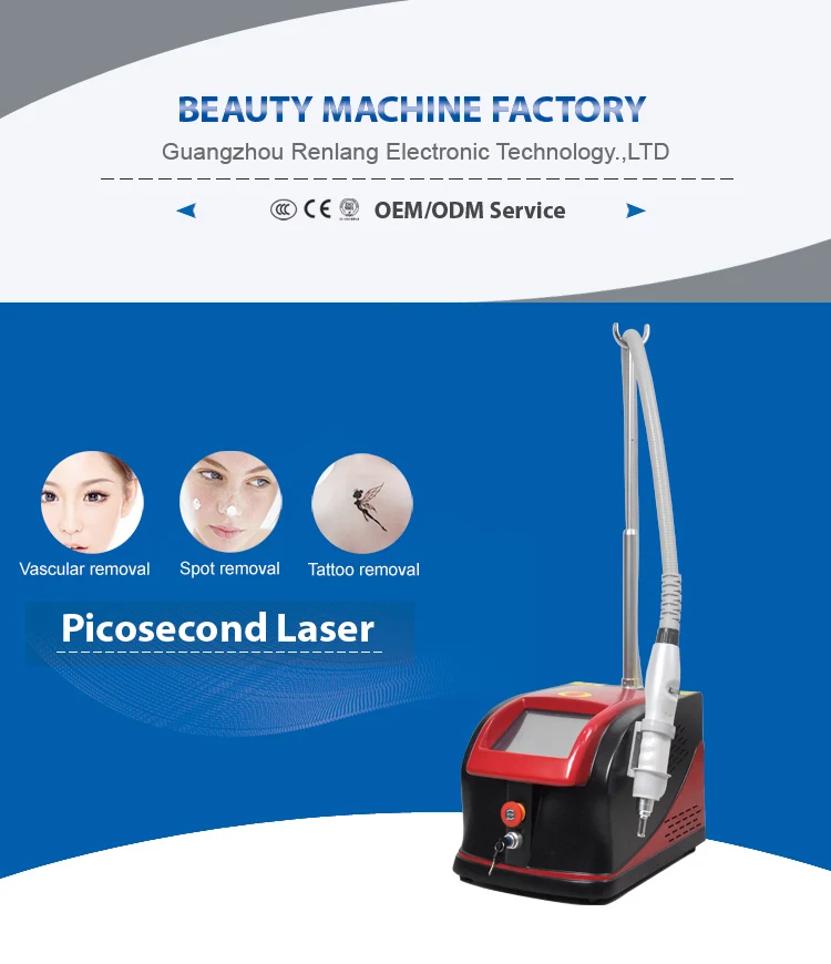 Picosecond Laser Beauty Instrument Nd Yag Laser Tattoo Removal 1064 / 532 / 755 nm Laser Machine