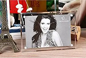iNINJA(TM) Unique Designed Edge Polishing Clear Acrylic Frames Photo Frame - Picture Frames,Free Stand in Desk/Table 5mm Thickness for Double Sided Photo Seethrough,8x10 inch