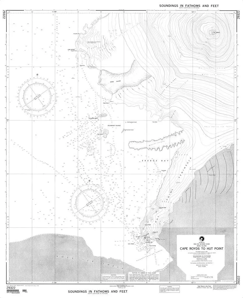 NGA Chart 29322: Cape Royds to Hut Point (Ross Island, Ross Sea-McMurdo Sound)