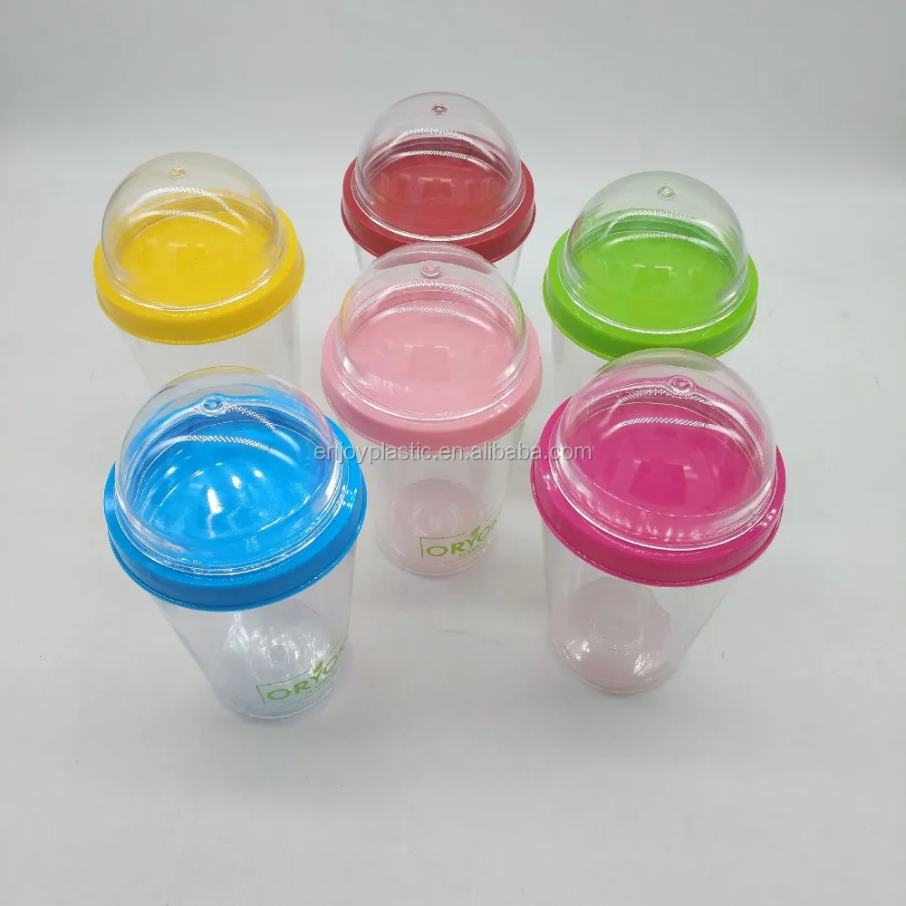 Bpa Free Plastic 12 Oz Reusable Cereal Yogurt Cup With Lid Top