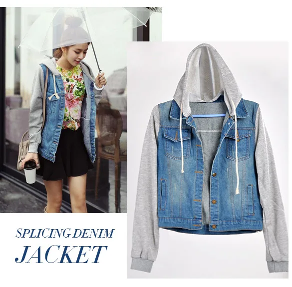 cotton sleeve denim jacket