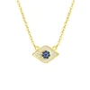 Pave Blue and White CZ Devil 925 Silver Necklace for Women