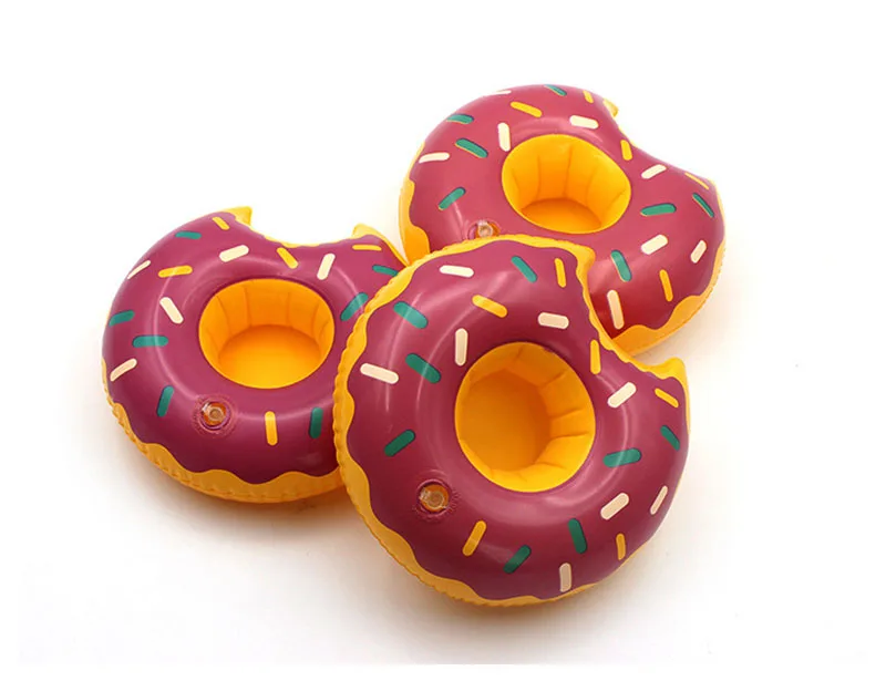 Inflatable Drink Cup Holders Mini Doughnut Cup Stand Floating Beach Diy ...