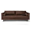 mid century sofa genuine leather wood legs classic furniture antique sofa