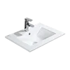 YIDA chaozhou china sanitary ware supplier white modern ceramic square thin counter top vanity wash basin for hotel