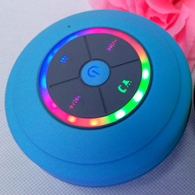sucker bathroom waterproof wireless speaker with led light and handsfree - ANKUX.COM