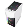 Y01 2019 Attractive 210mm width White horizontal computer atx pc case with RGB Strip Lights/Metal Mesh pc gaming case glass