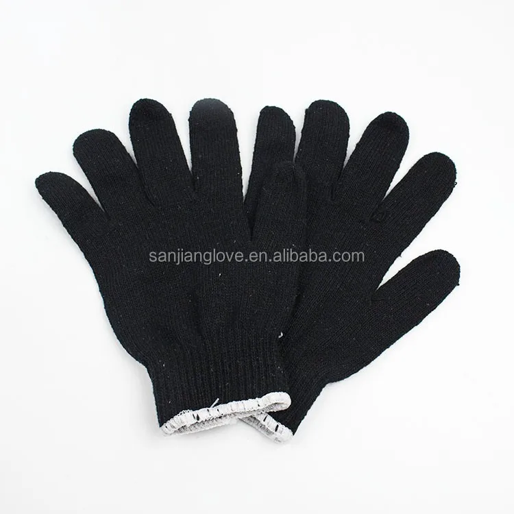 black cotton gloves