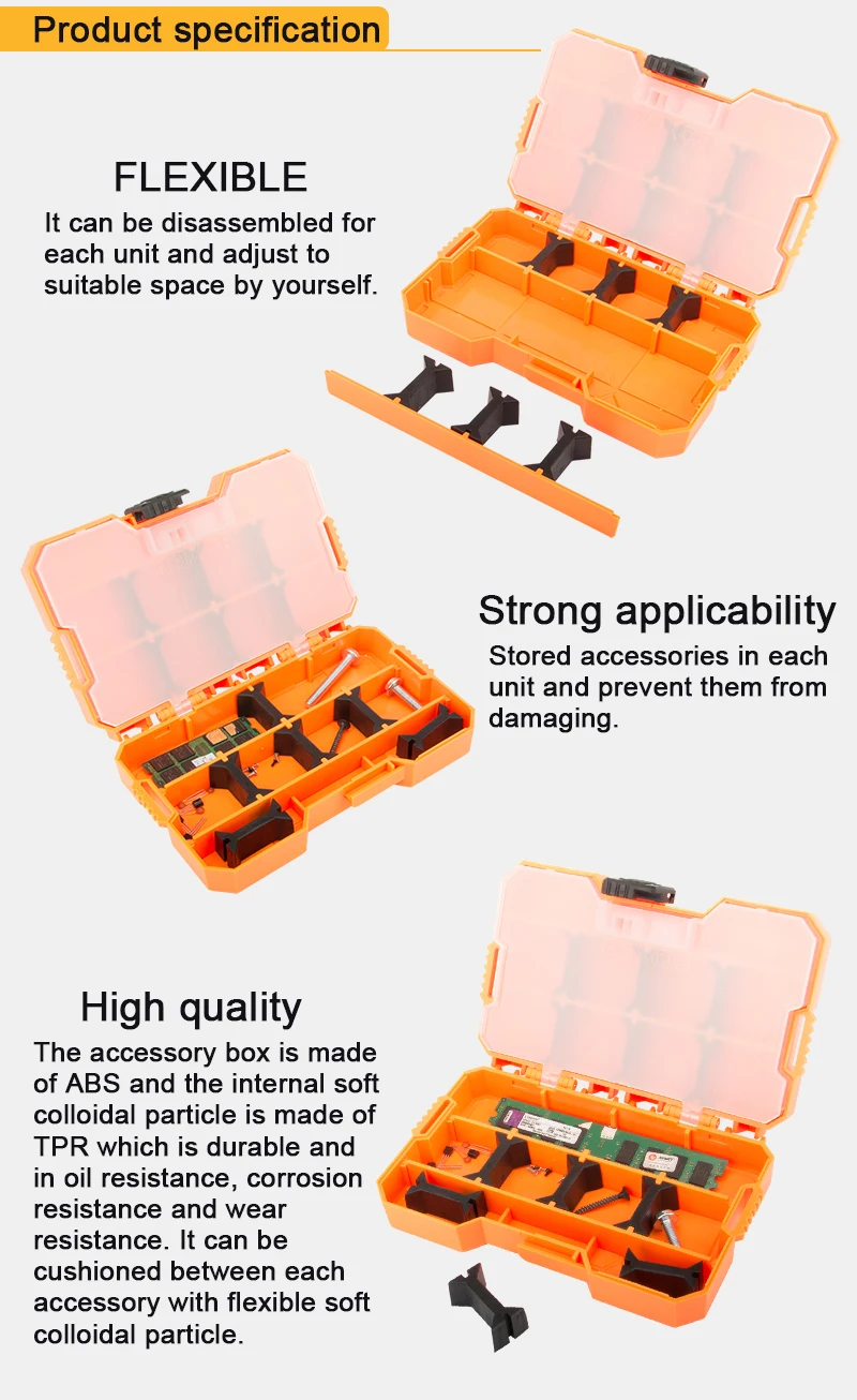 JAKEMY JM-Z14 Wholesale plastic storage box spare parts tool box accessories box