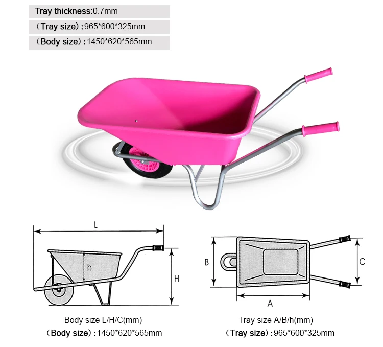 Chinese Manufacturer Steel Wheelbarrow With Pink Tray Buy Wheelbarrow