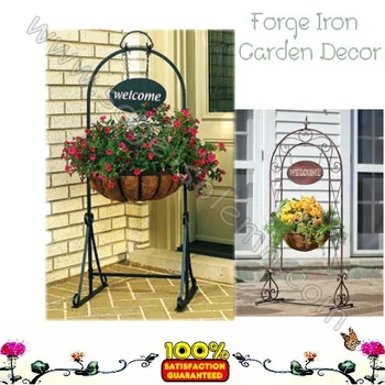 Decorative Welcome Wrought Iron Flower Planter Wrought Iron Flower Planter
