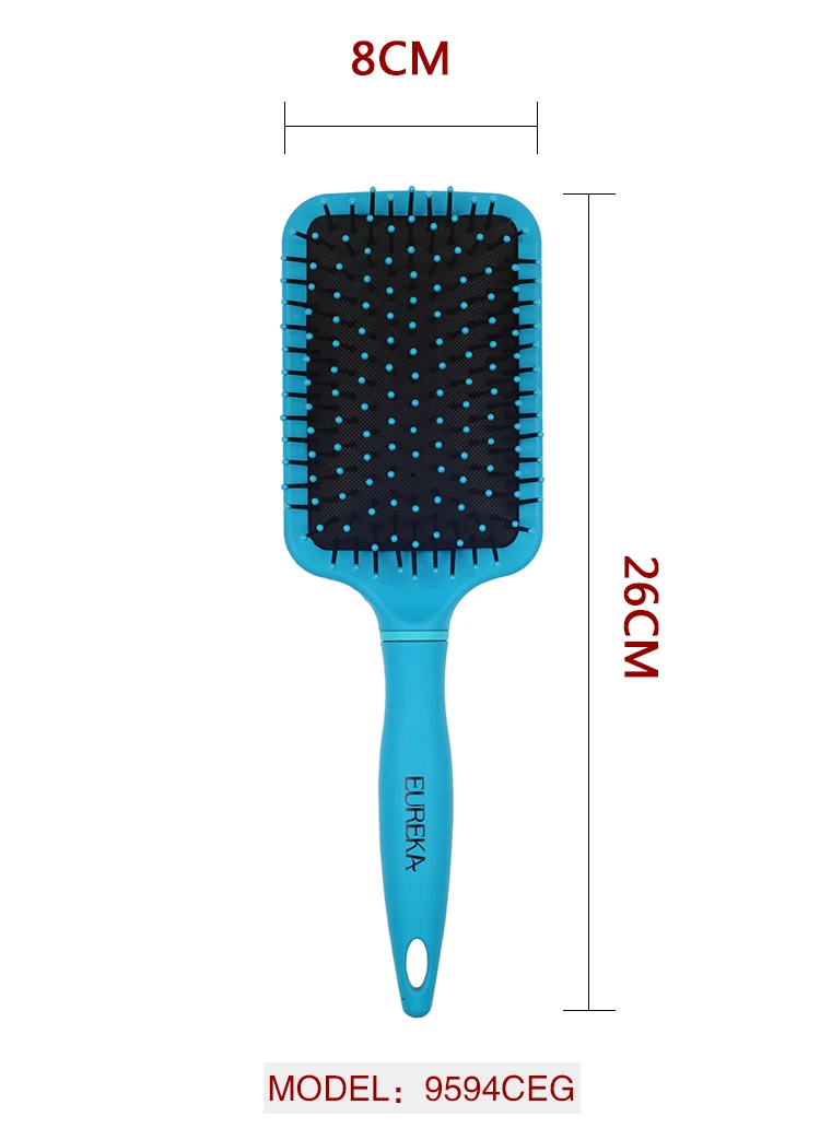 EUREKA 9594CEG Paddle Cushion Hair Brush for All Hair Types Ball-Tip Nylon Pins Anti-Slide Handle Hairbrush