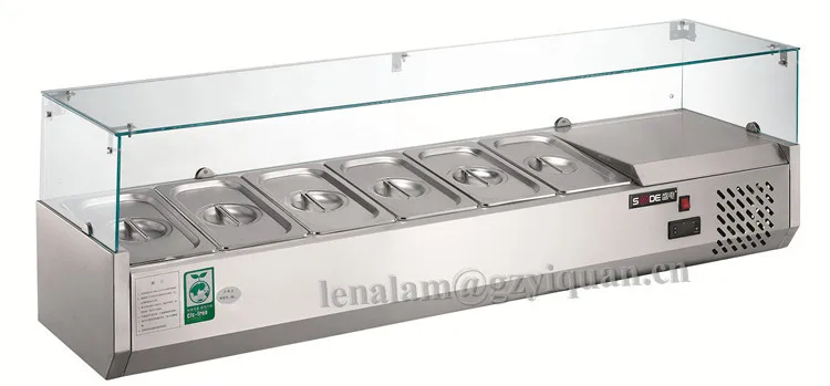 Hotel Restaurant Equipment Glass Window Countertop Salad Display Hotel Restaurant Equipment Glass Window Countertop Salad Display Refrigerator Bar Work Bench