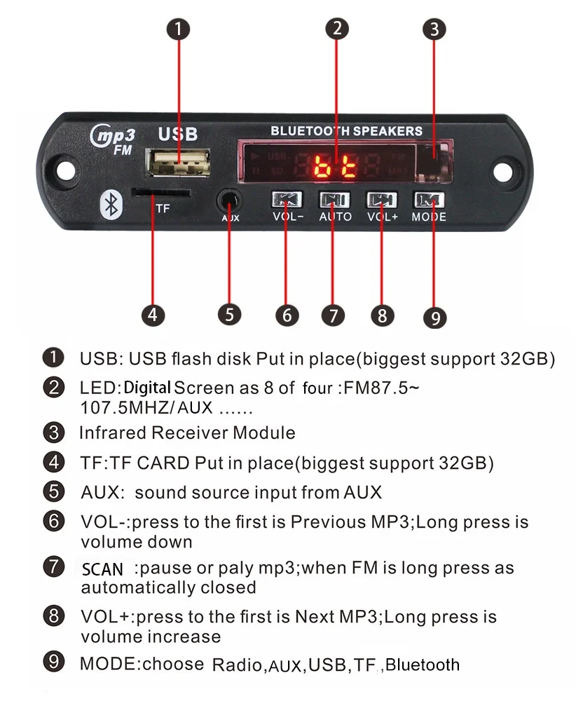 Music speakers mp3 fm схема подключения