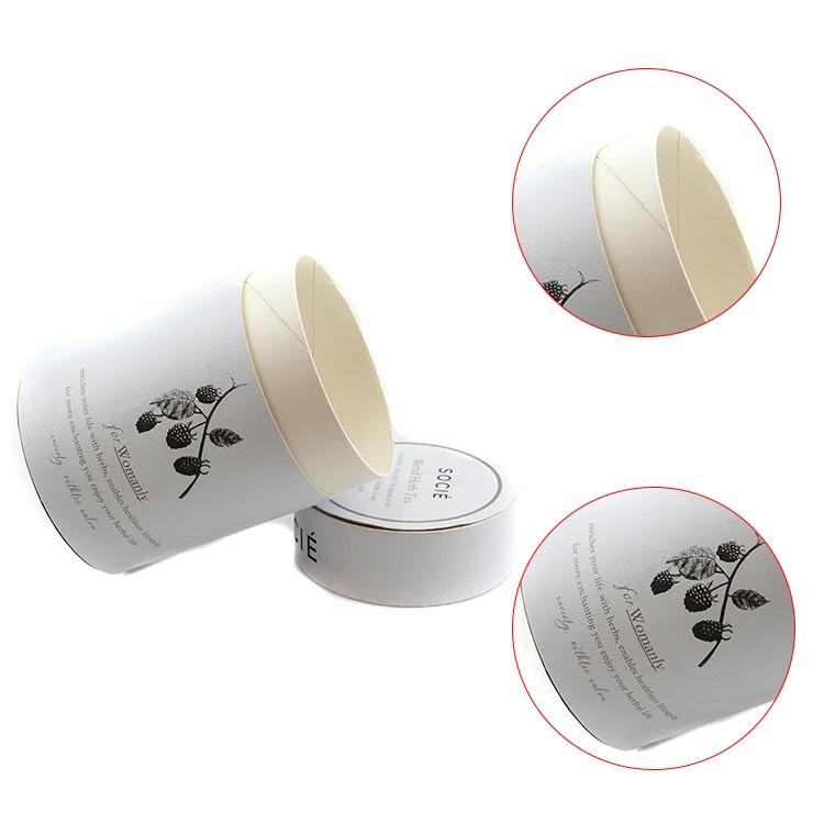 Beautiful Custom Printed Round Gift Packaging Box Food Grade White