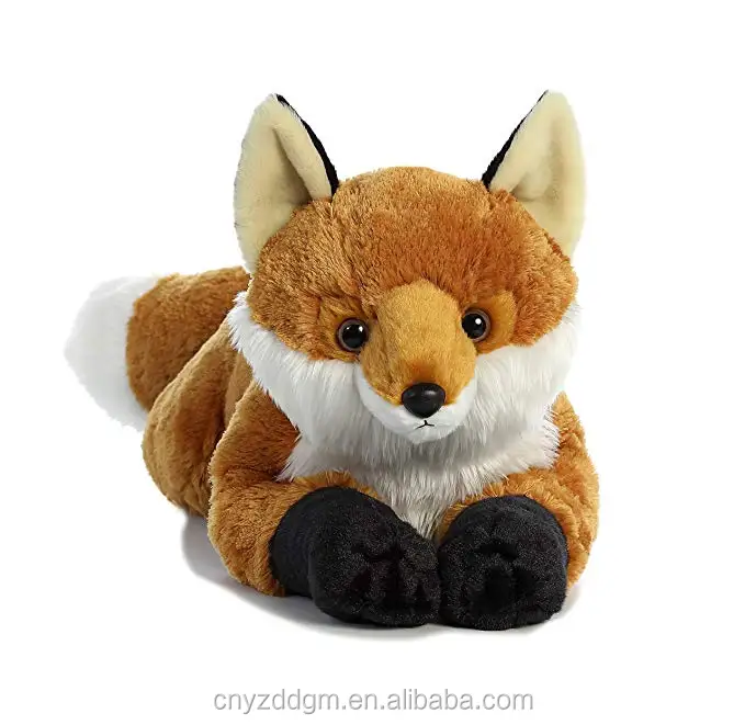 pretty cute soft pink fox plush toy stuffed animal with bowknot