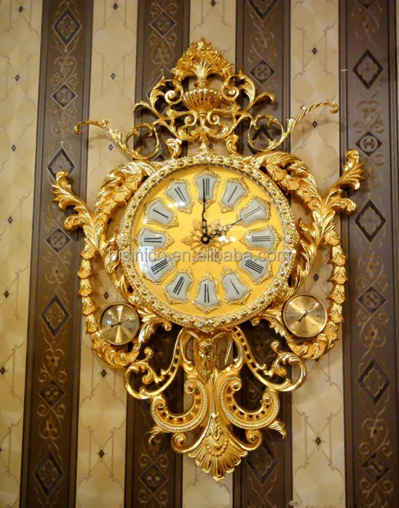 Luxury European Bronze Hanging Wall Clock Retro Br With 24k Gold Luxury European Bronze Hanging Wall Clock Retro Br With 24k Gold Plated