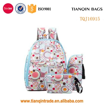 Fashion Cute Antibacterial Baby Diaper Bag Mommy Ny Backpack With Bottle And Purse Bags For Travel