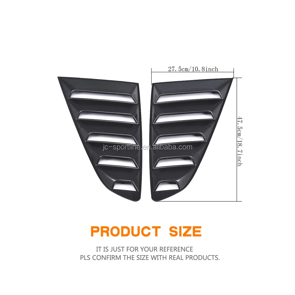 Plastic Black Quarter Window Louvers For Ford Mustang Gt Coupe 2door