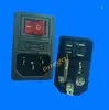 10A 250VAC 3 Pin iec320 C14 inlet connector plug power socket with red lamp rocker switch 10A fuse holder socket male