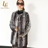 Fashional warm Zebra Stripe artificial fur for women overcoats