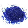 High luminosity sapphire blue crushed glass gravel