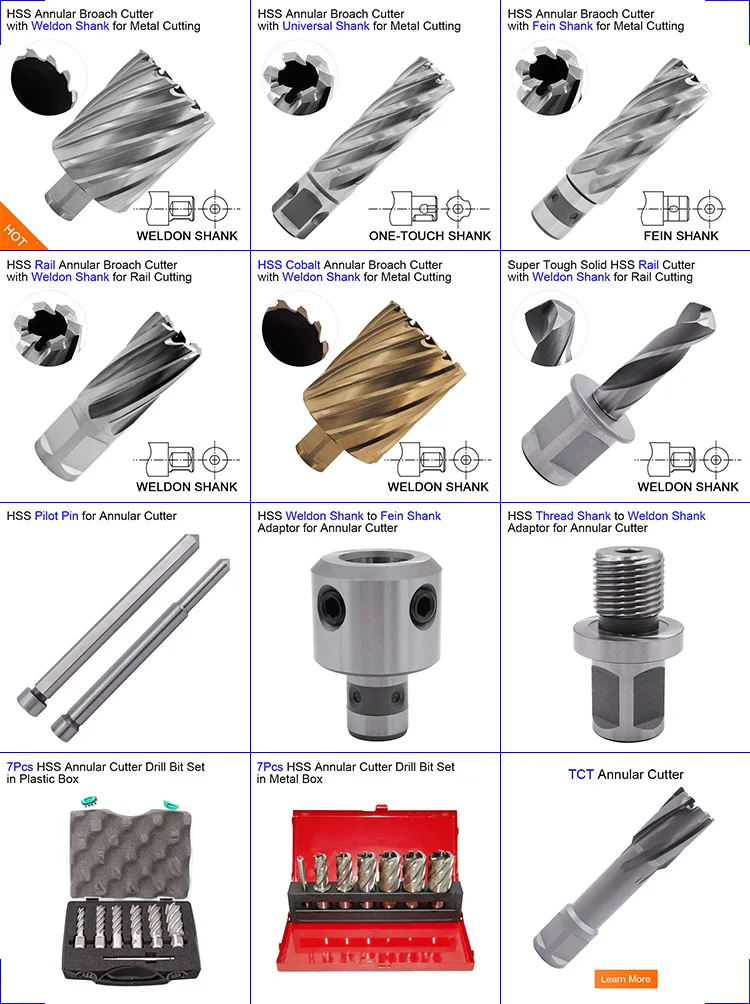 Rotabroach Magnetic Drill. 26x50 mm HSS Annular Broach Cutter Universal Shank 