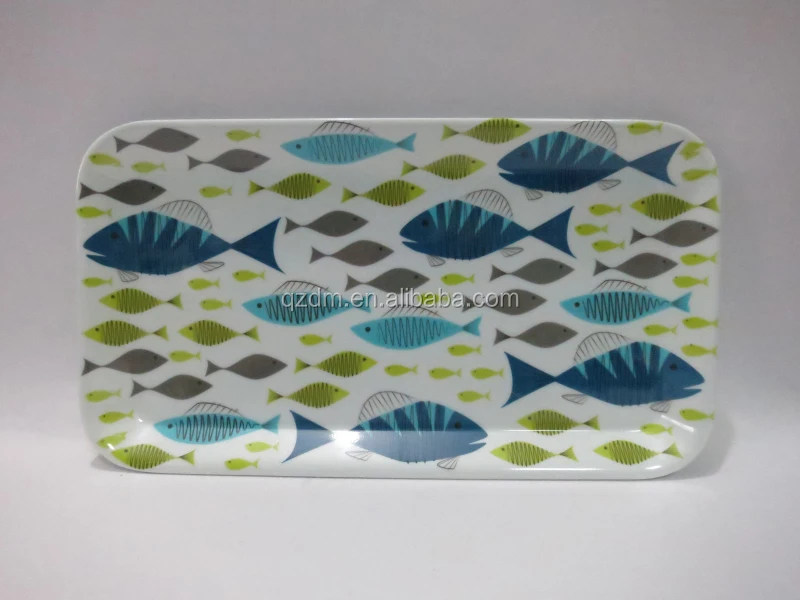 11.5 Inch Melamine Rectangle Tray With Full Decal Print