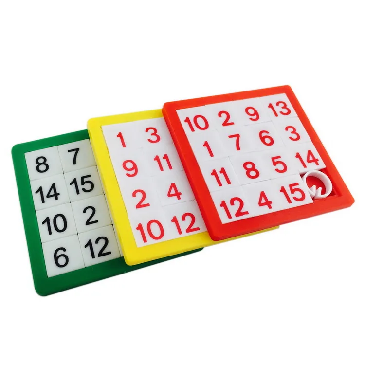 Educational Game Toys Custom Intelligent Number Plastic Sliding Puzzle