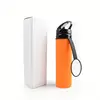 Bulk items of 600ml BPA free Sport drinking bicycle Bottle Foldable silicone spray water bottle for camping,hiking