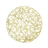 low cost hand made decorative metallic gold paper straw rope woven round placemats, dinning table mat table