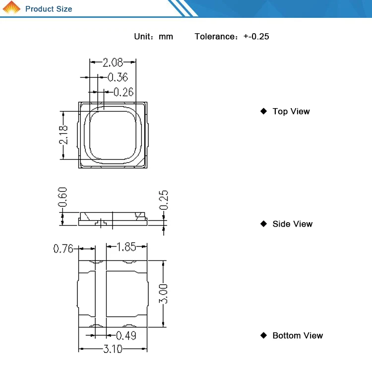 Large wholesale power 1 watt  cheap price Epistar 26*30 chip SMD 3030 led chip diode smd 3030 led chip datasheet