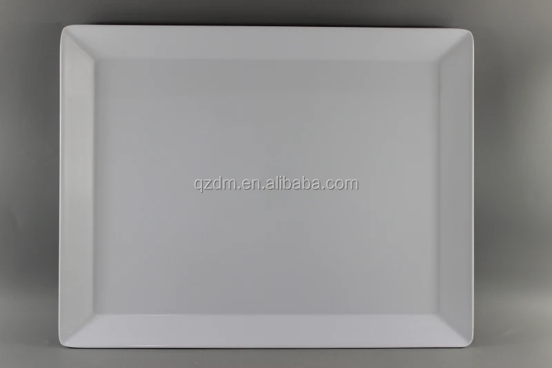 White Melamine SevringTray Plastic big plate for Hotel