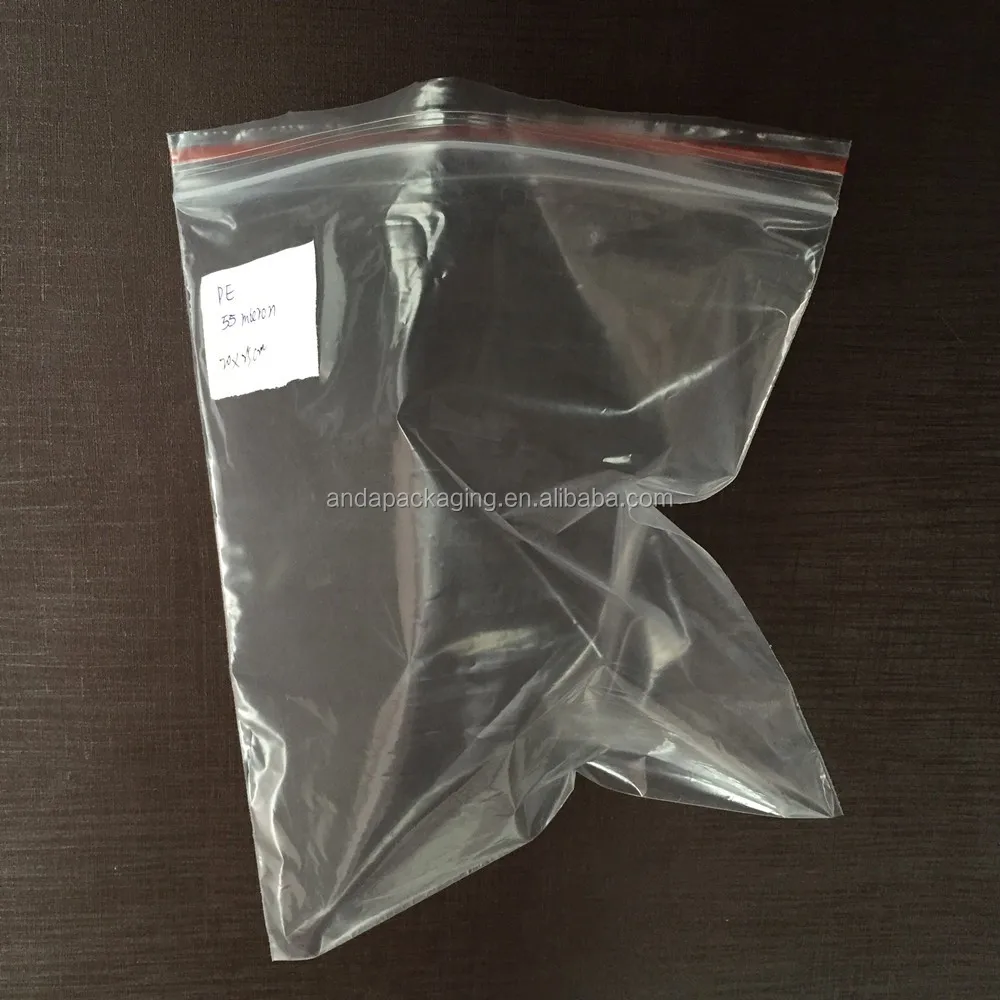 Self Adhesive Sealing Plastic Ldpe Clear Pe Zipper Bag / Transparent Pe ...