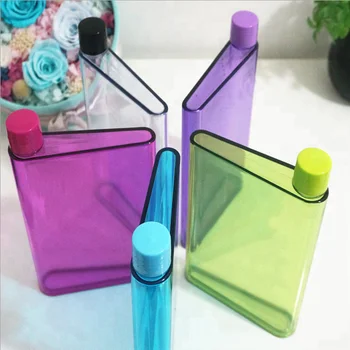 Flat Water Bottle >> Plastic A5 Size Notebook Water Bottle Portable Flat Water Bottle Flat Water Bottle >> Plastic A5 Size Notebook Water Bottle Portable Flat Water Bottle