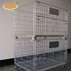 Foldable lockable stackable metal welded wire mesh container,storage cage for sale