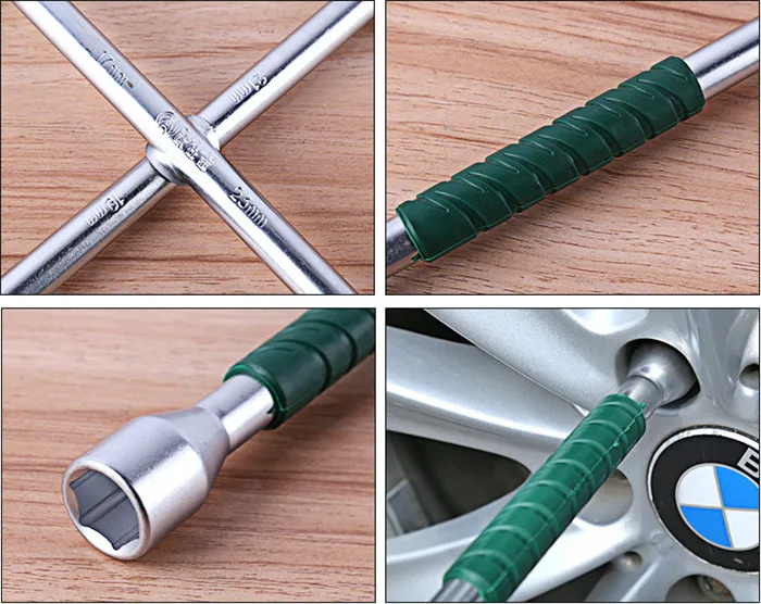Universal Cross Wrench 4-Way Lug Tire Spanner Car Cross Wheel Wrench Cross Socket Wrench
