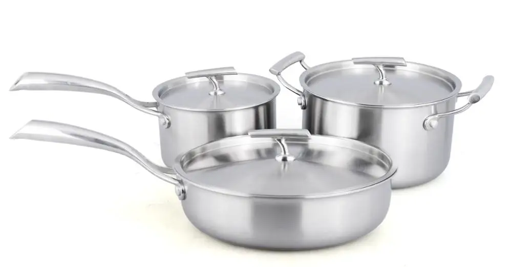 Excellent Quality Royal Durability 3ply Stainless Steel 6 Pcs Cookware