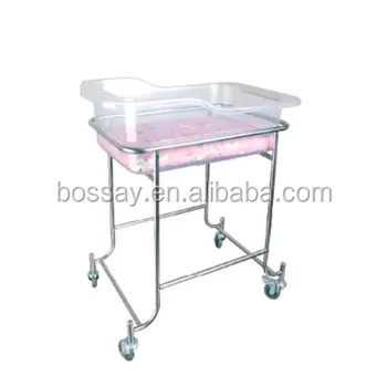 Bossay Baby Product Bs 612 Stainless Steel Baby Crib With Wheels