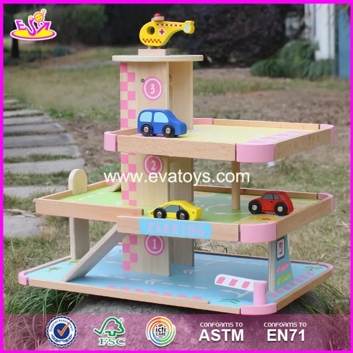 toy pink garage with cars