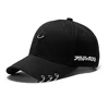 Korean Black Cotton Sport Baseball Cap Letter Embroidery Circle Ring Decor Casual Peaked Hat