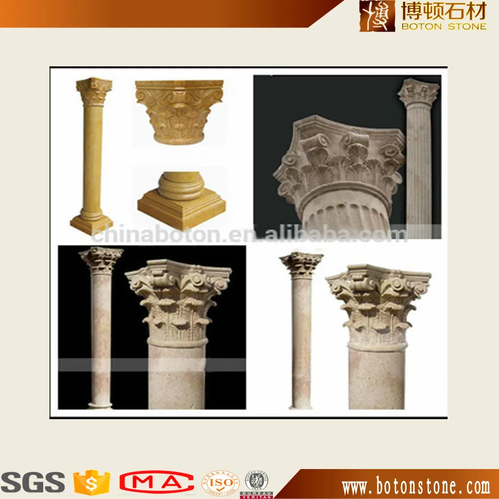Fábrica Yunfu Piedra De Alta Calidad Romano Columna De Mármol Pilar