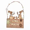 Customized Easter Wooden Bunny Rabbits Bird House Hanging Decoration