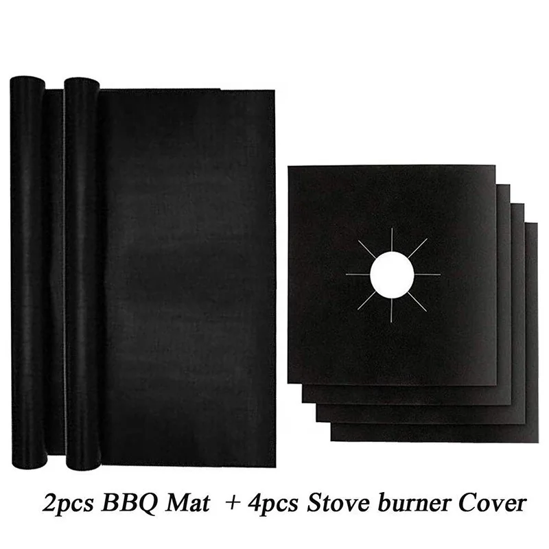 12 Pcs Black Gas Stove Burner Covers 2 Bonus Silicone Brush Stove Top