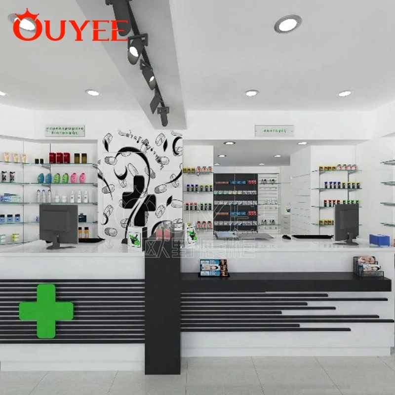 High Quality Modern Medical Store Furniture Pharmacy Shop Counter
