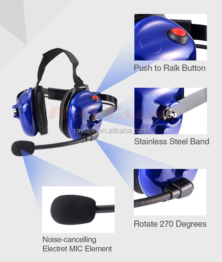 Industrial Noise Cancelling Headset For Motorola Two Way Radio Mth800