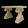 Outdoor natural stone bench with fish lens