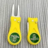 Golf Divot Repair Tool with Pop-up Button & Magnetic Ball Marker Pitch Mark, Lightweight, Portable, Mini Divot Repair Tool